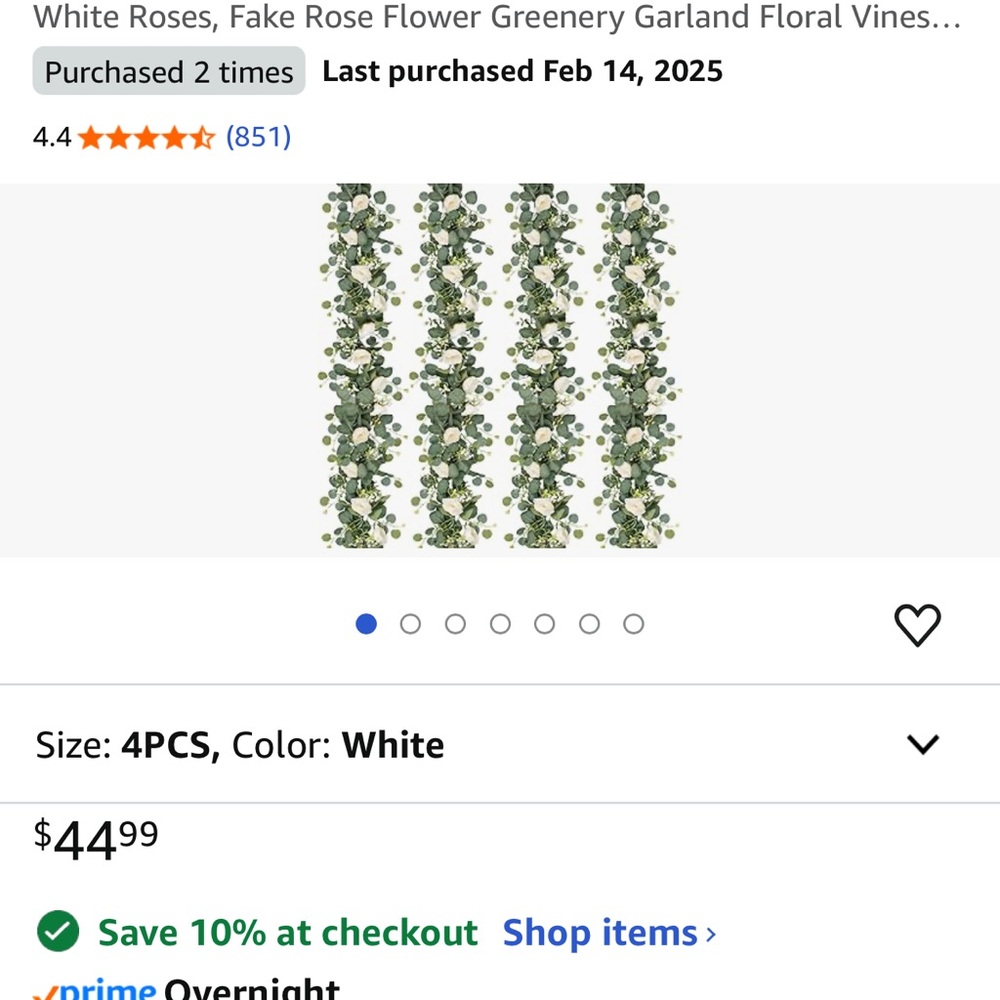 White and Green Floral Garland